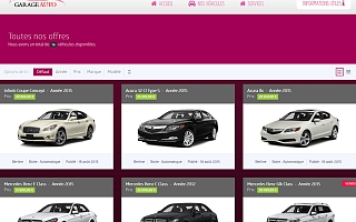 Site internet pour la vente d'automobiles occasions